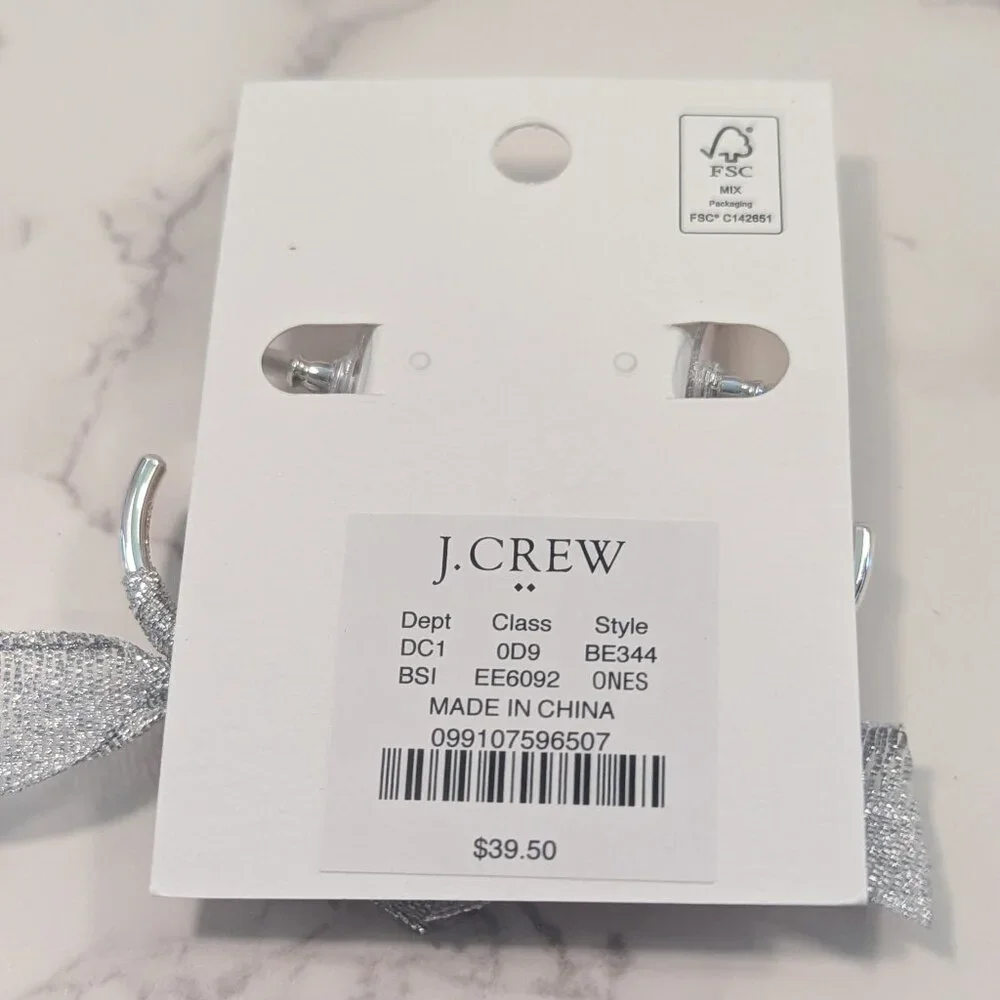 J.Crew Factory Ribbon Wrapped Hoop Earrings